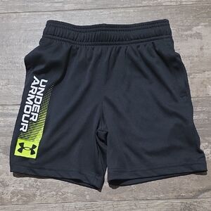 Under Armour Black Shorts with Neon Green Logo